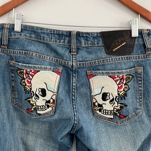 Ed Hardy by Christian Audigier skull pockets jeans